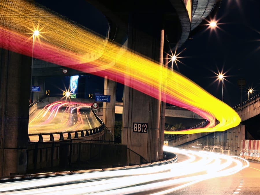 Time-lapse Photography of Car Lights