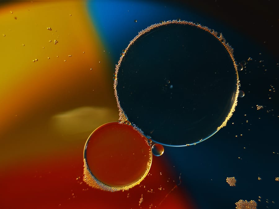 oil bubbles with color background