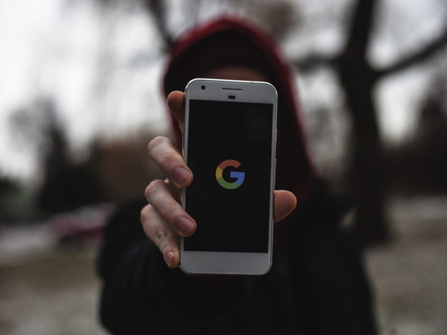 smartphone with google logo