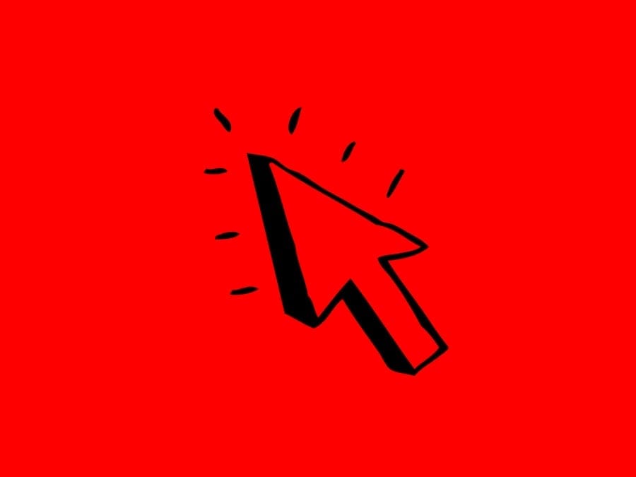 arrow on red background