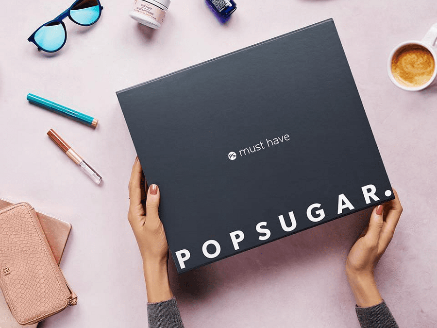 popsugar box with hands opening it